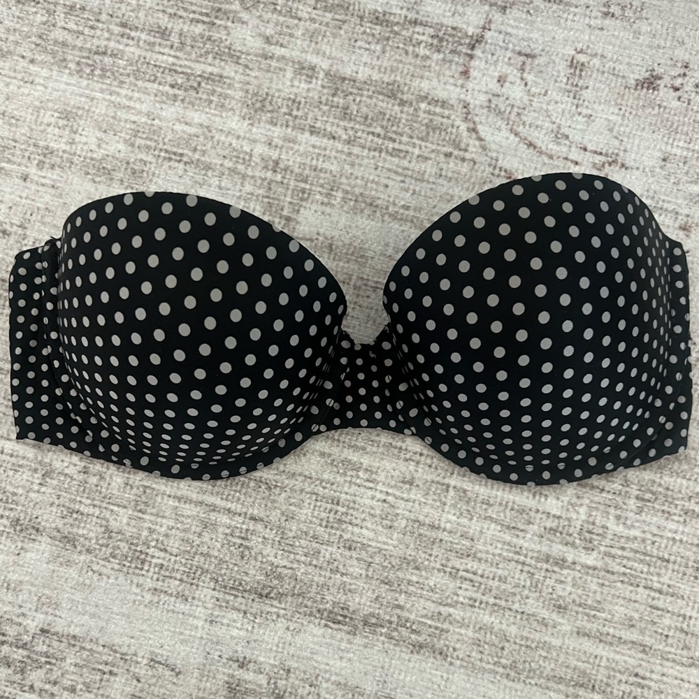 Victorias Secret Strapless Polka Dot Paded Bra